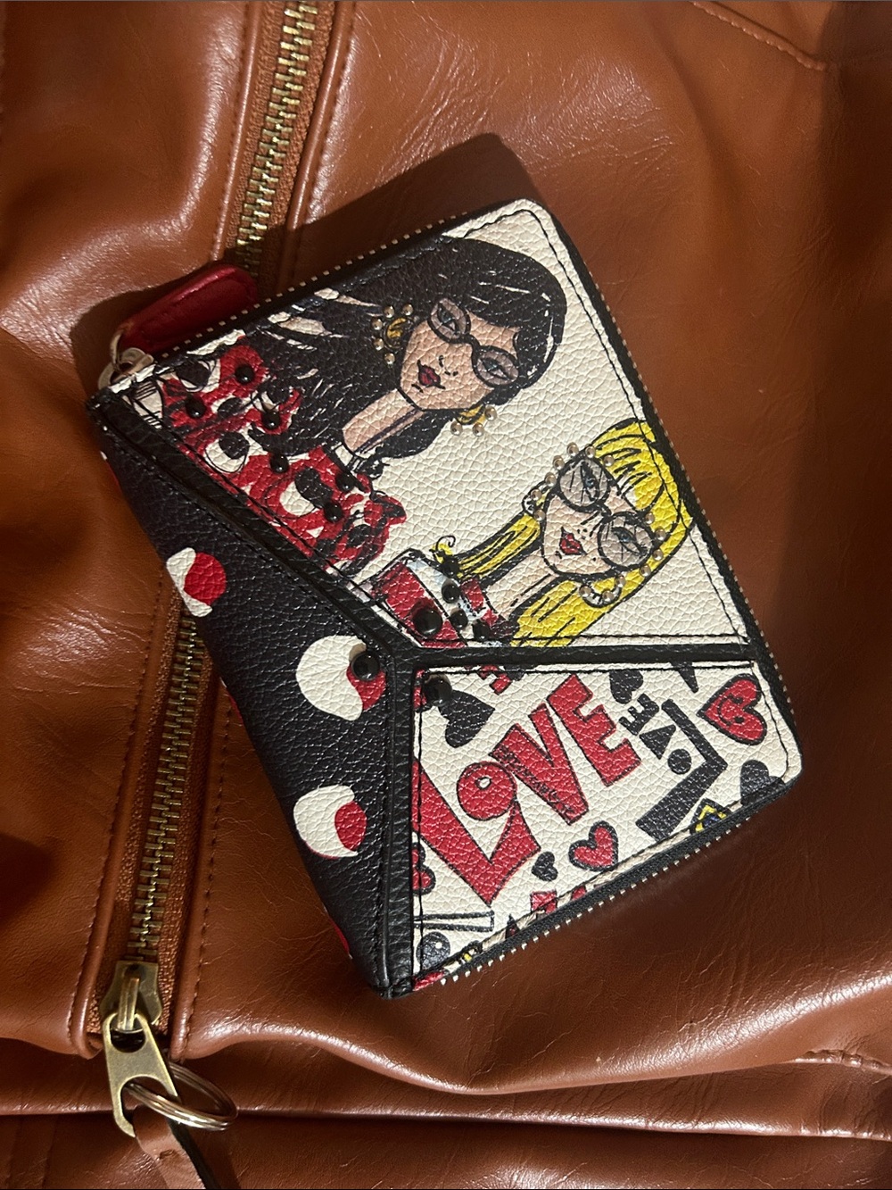Rare Brighton Graphic Love Zip Wallet - Black, White & Red
